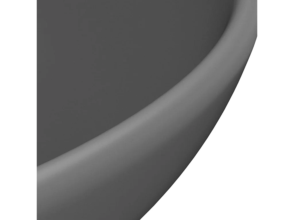 Lavabo rond de luxe de salle Gris foncé mat 32,5x14cm Céramique