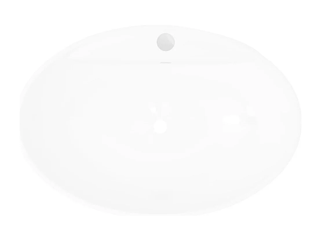 Lavabo ovale en céramique avec trou de robinet