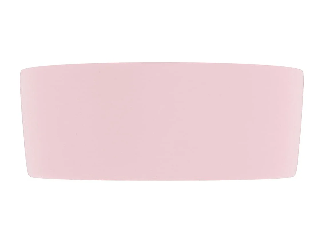 Luxuriöses rundes Waschbecken Mattrosa 40x15 cm Keramik