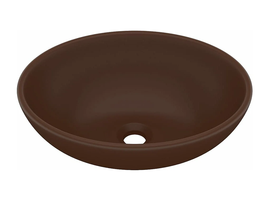 Lavabo ovale di lusso Marrone scuro opaco 40x33 cm Ceramica