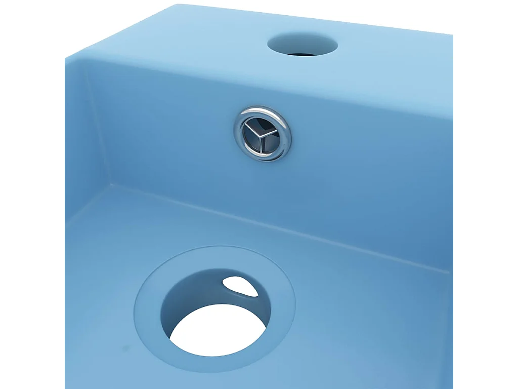 Lavabo bagno con troppopieno in Ceramica Azzurro