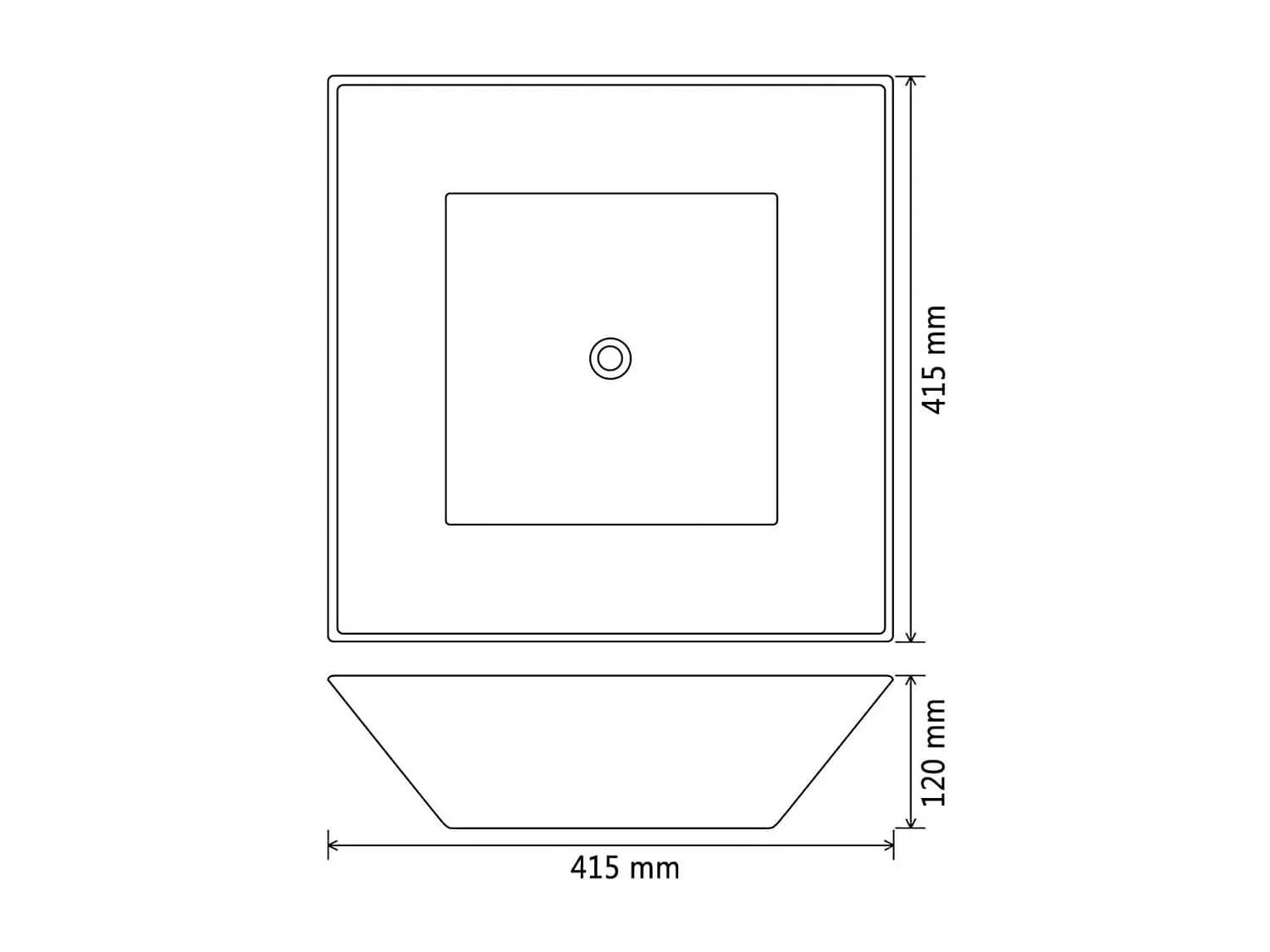 Lavabo carrée Céramique Blanc 41,5 x 41,5 x 12 cm