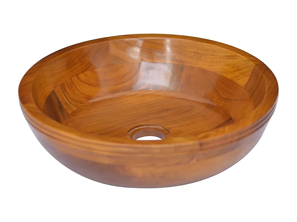 Lavabo Madera maciza de teca Φ40x10 cm