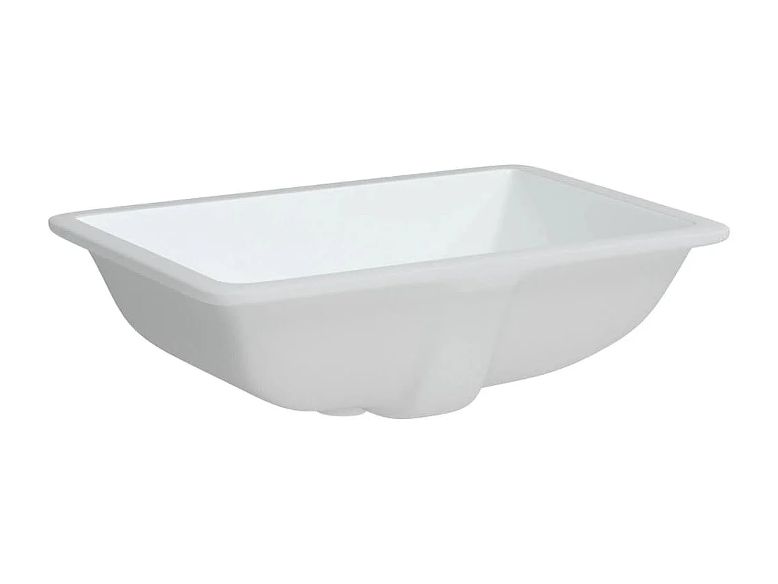 Évier salle de bain blanc rectangulaire céramique