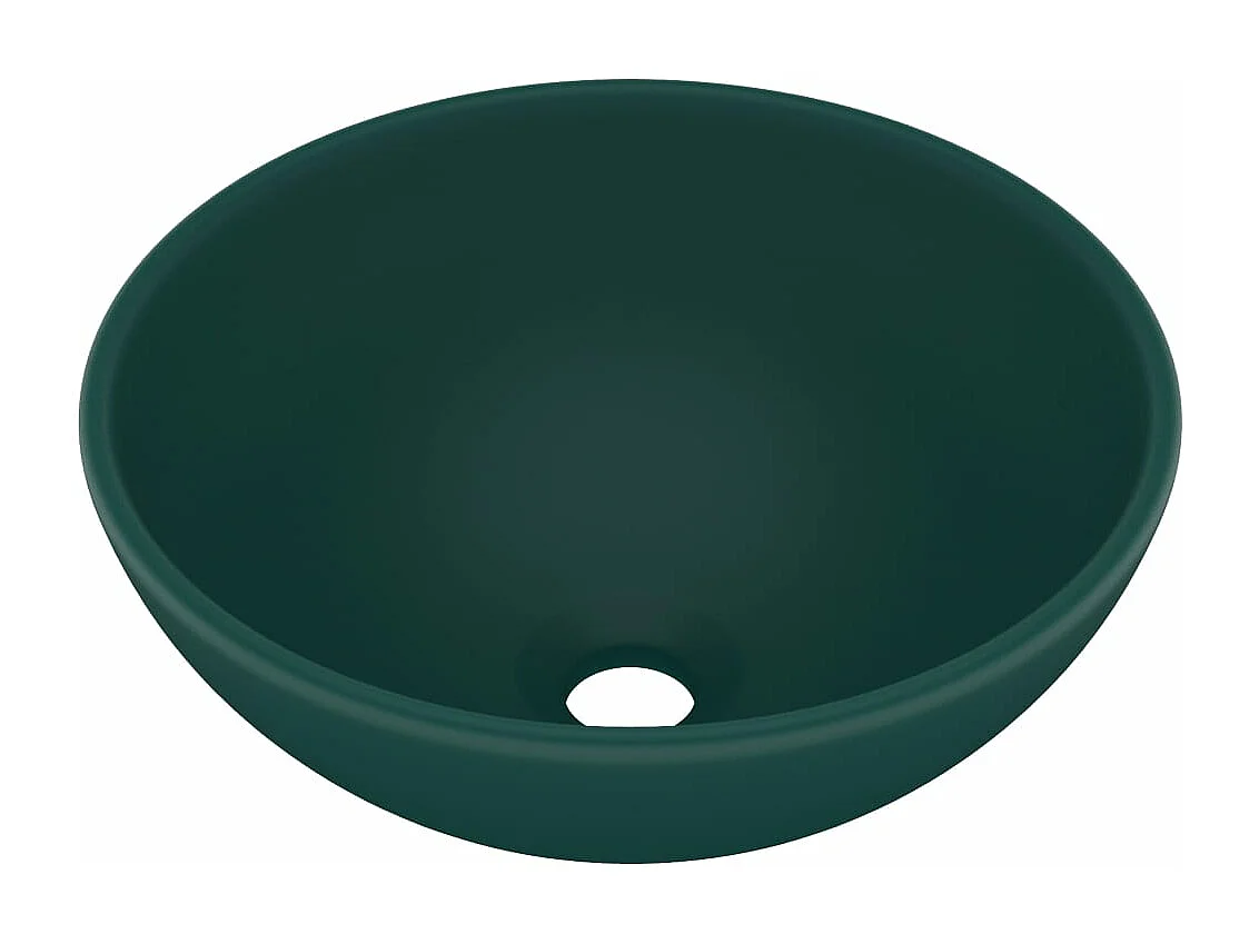Lavabo rond de salle de bain Vert foncé mat 32,5x14cm Céramique