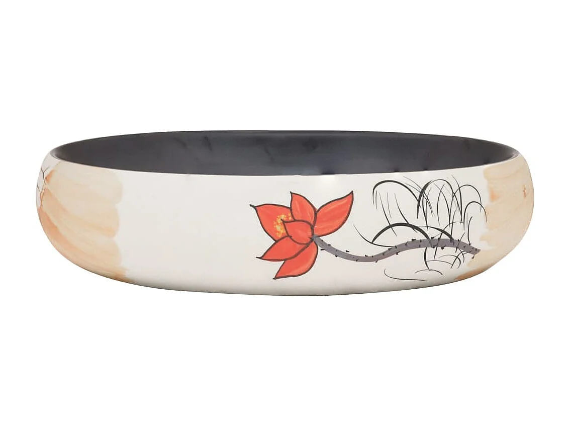 Vasque à poser multicolore ovale 59x40x15 cm céramique