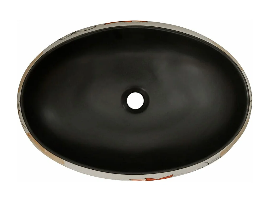 Vasque à poser multicolore ovale 59x40x15 cm céramique