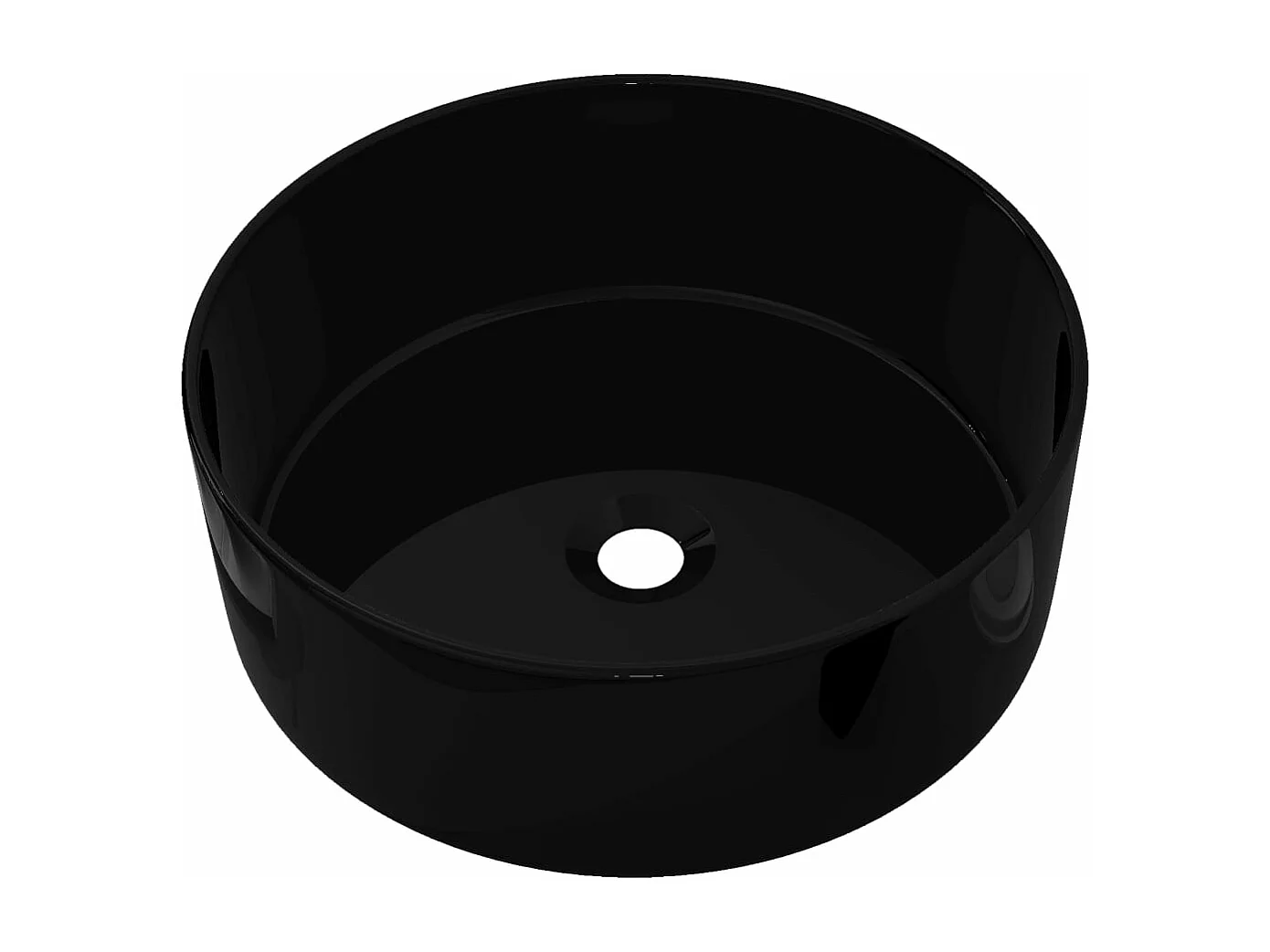 Lavabo rond Céramique Noir 40 x 15 cm