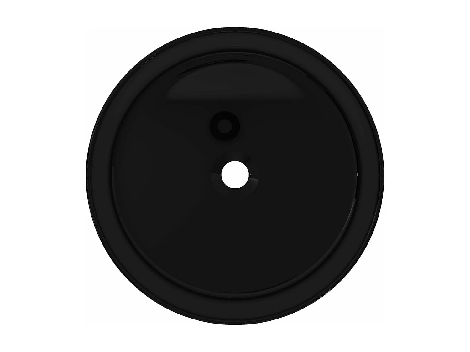 Lavabo rond Céramique Noir 40 x 15 cm