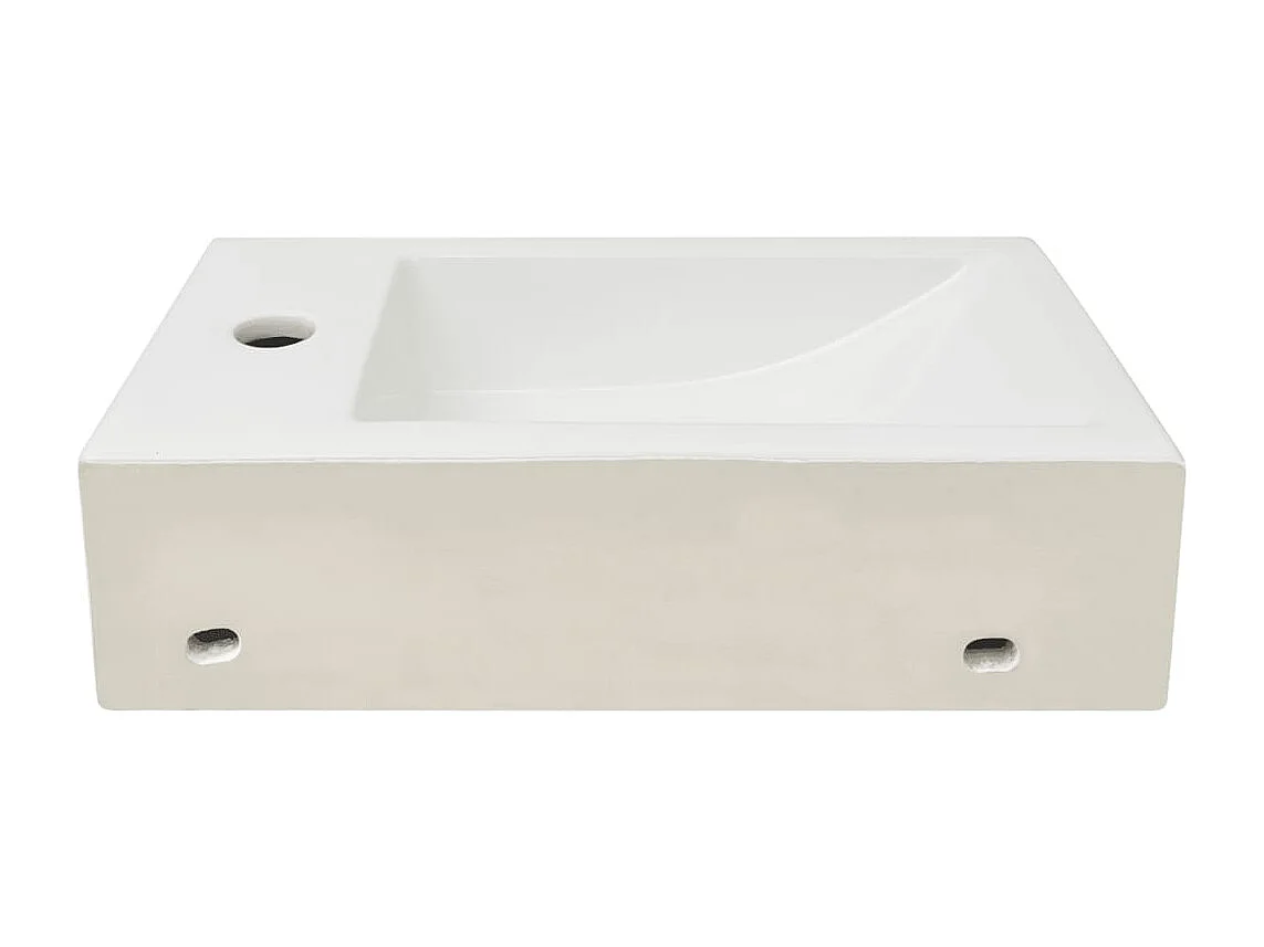 Lavatório + furo para torneira Cerâmica Branco 46 x 25,5 x 12 cm