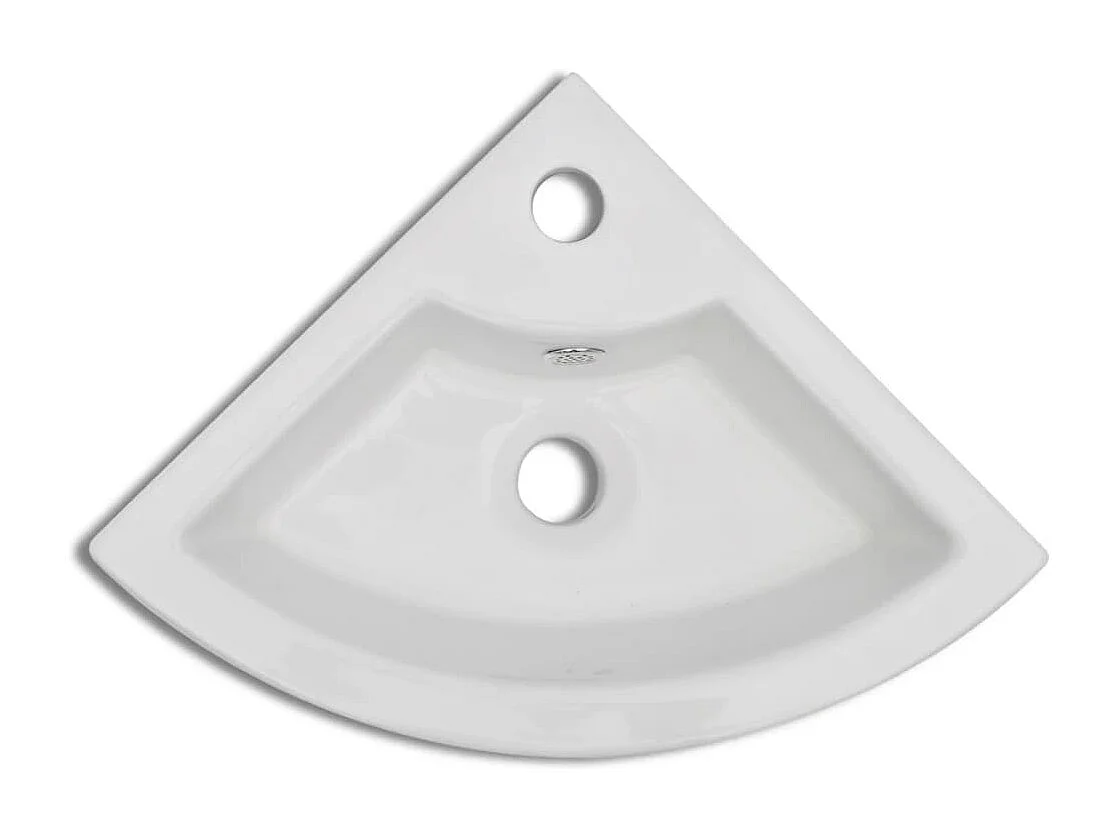 Lavabo avec trou de trop-plein 45x32x12,5 cm Blanc