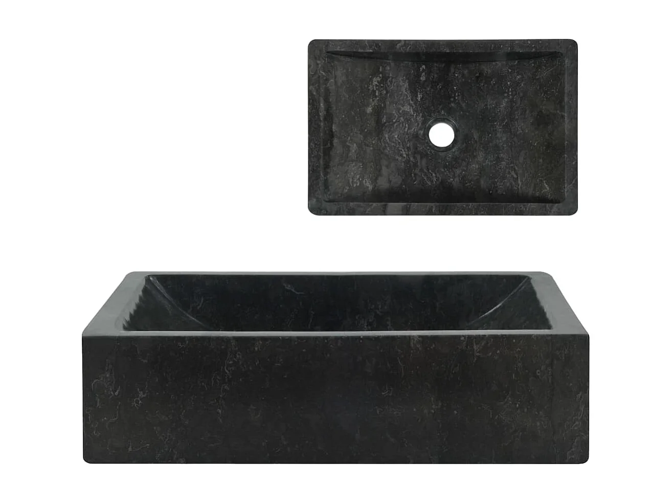 Lavabo 45x30x12 cm marmo nero lucido