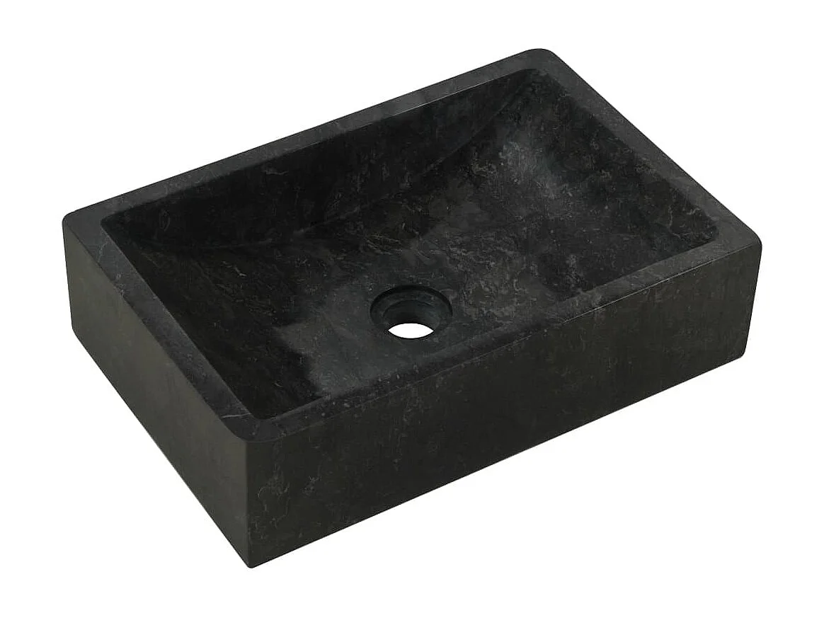 Lavabo 45x30x12 cm marmo nero lucido