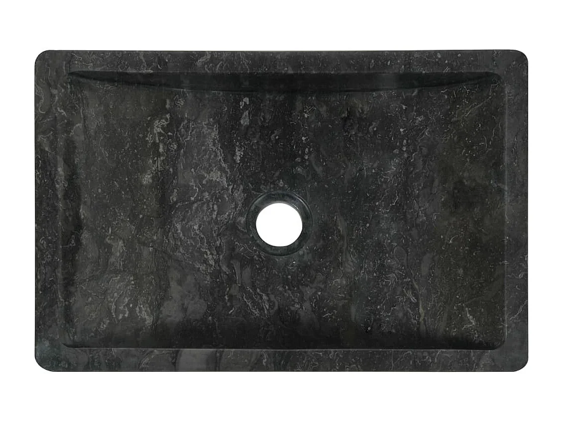 Lavabo 45x30x12 cm marmo nero lucido