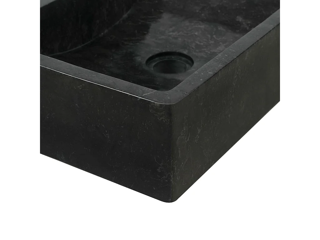 Lavabo 45x30x12 cm marmo nero lucido