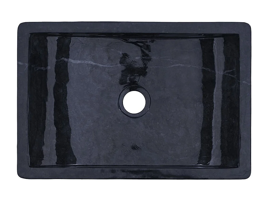 Lavabo 45x30x12 cm marmo nero lucido