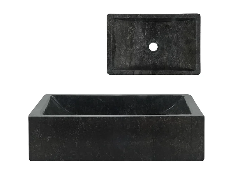 Lavabo 45x30x12 cm marmo nero lucido
