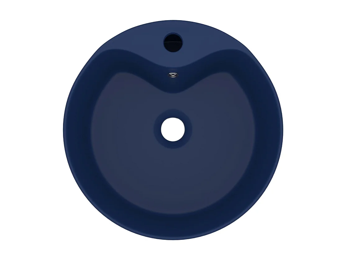 Lavatório luxuoso com transbordamento azul escuro mate 36x13cm Cerâmica