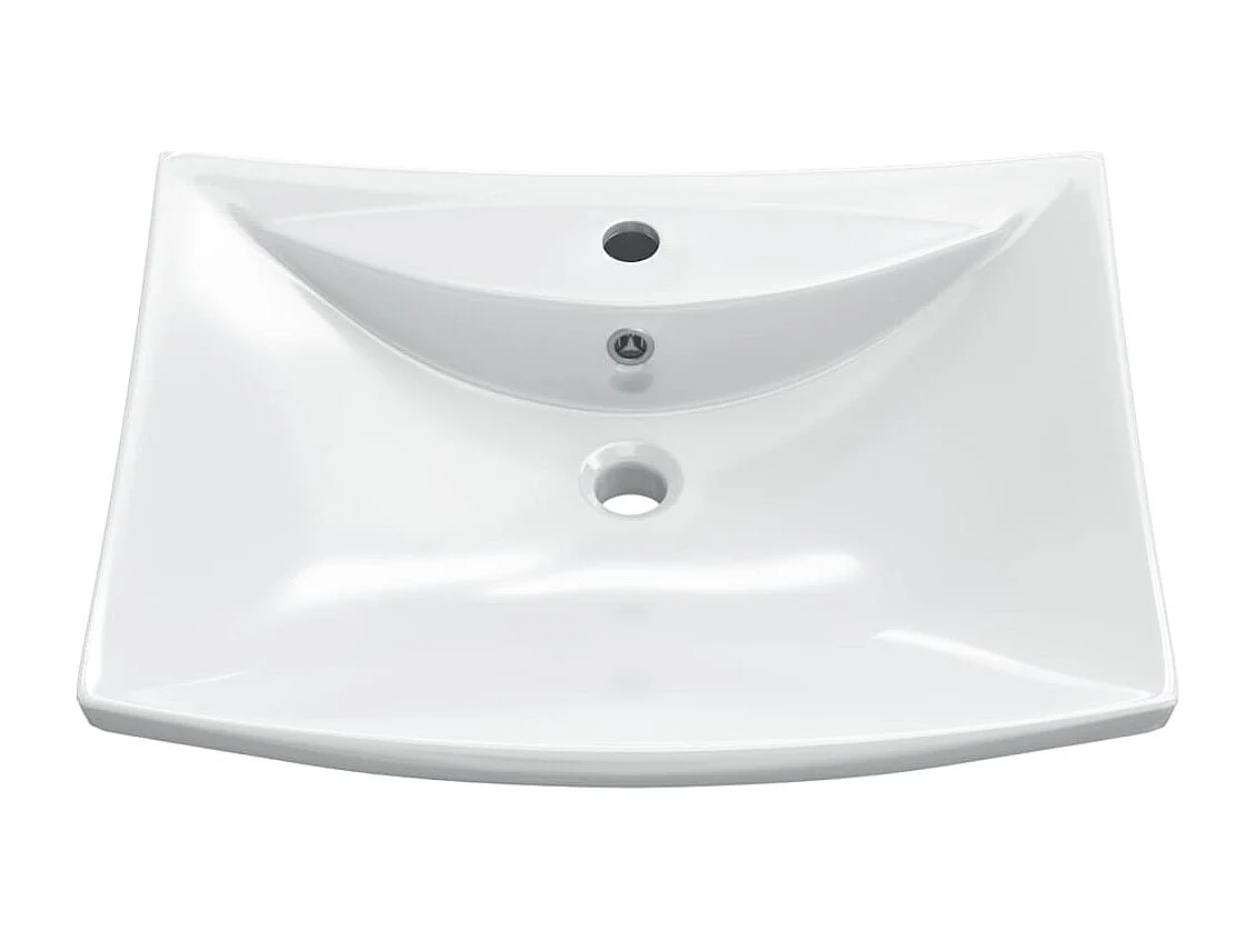 Luxueuse vasque céramique rectangulaire avec trop plein