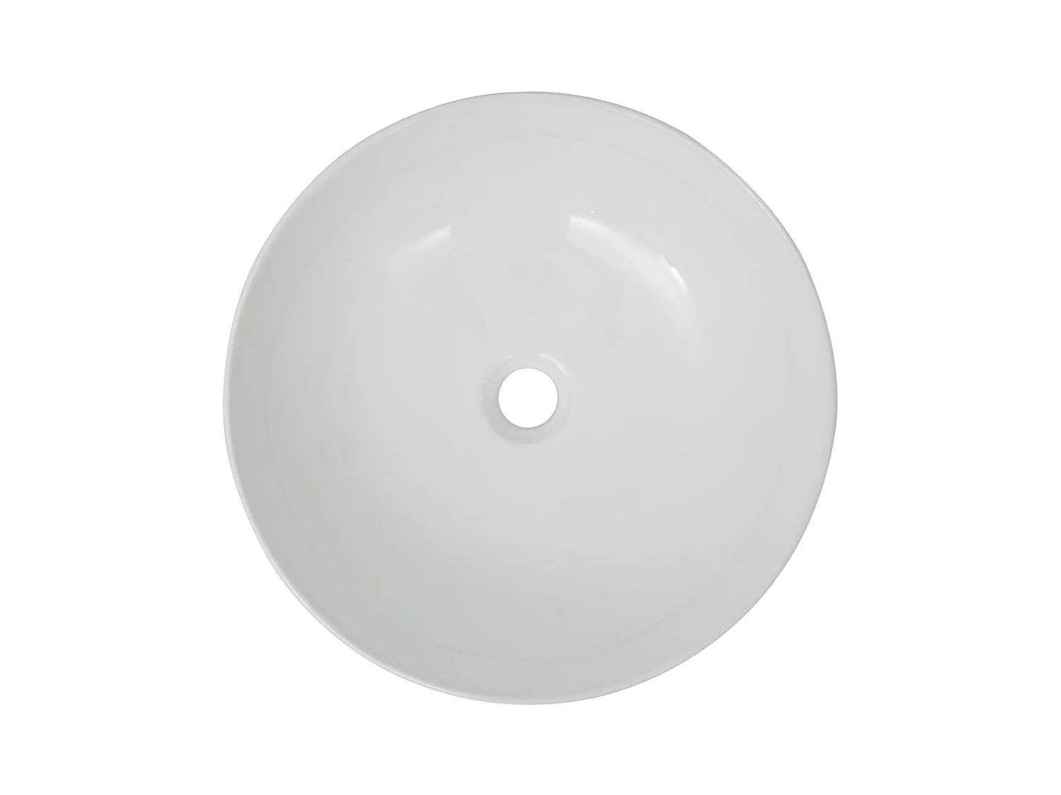 Lavello rotondo in ceramica bianca 41,5 x 13,5 cm