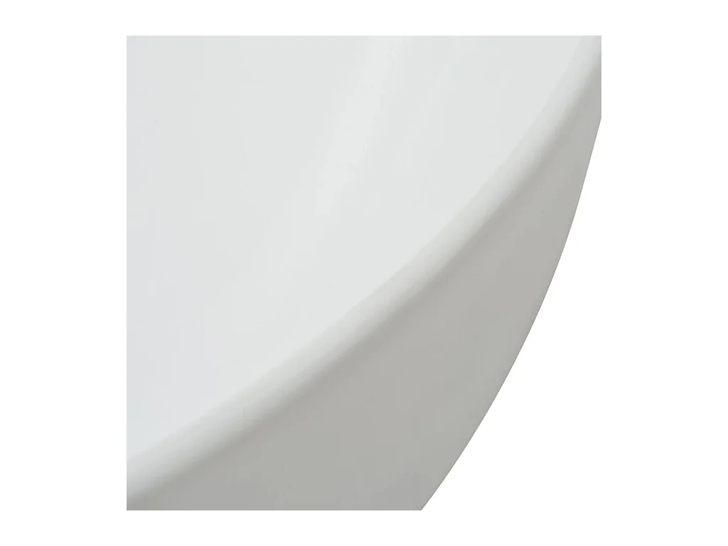 Lavello rotondo in ceramica bianca 41,5 x 13,5 cm