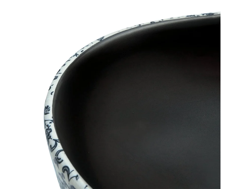 Lavabo da appoggio ovale nero e blu 47x33x13 cm in ceramica