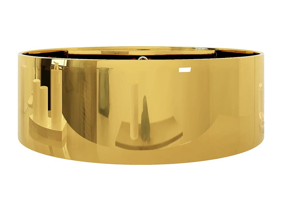 Lavatório com extravasamento 46,5 x 15,5 cm Cerâmica Ouro