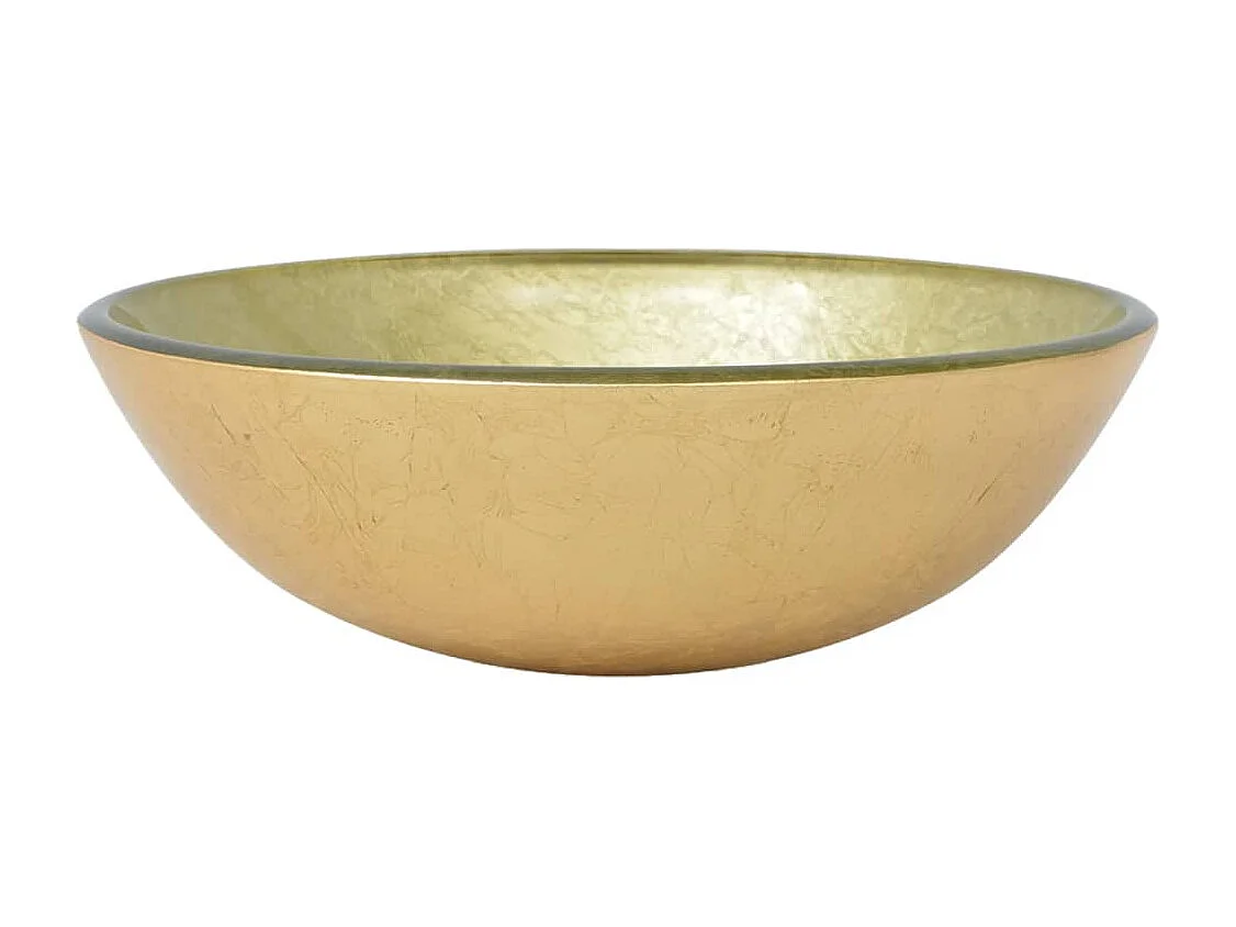 Lavabo Verre trempé 42 cm Doré