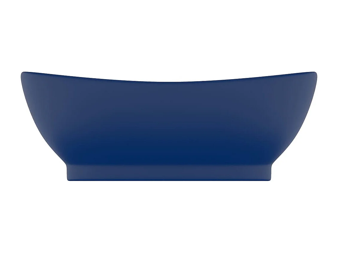 Lavabo ovale à trop-plein Bleu foncé mat 58,5x39 cm Céramique