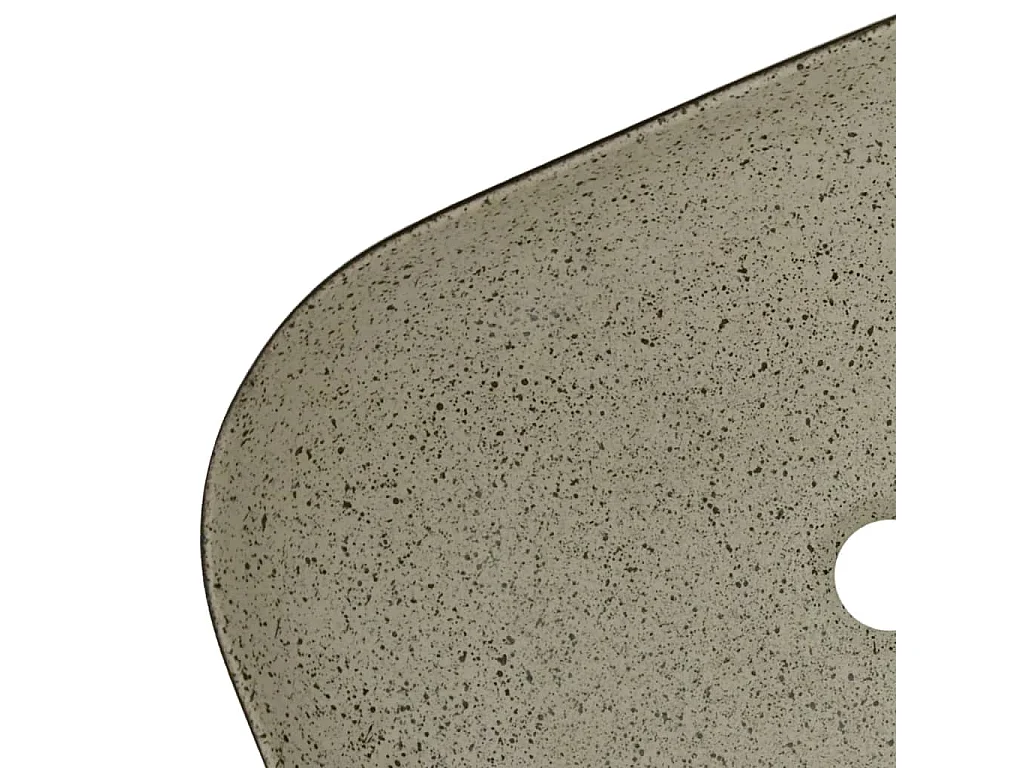 Lavatório retangular de bancada cinza/preto 48x37,5x13,5cm cerâmica