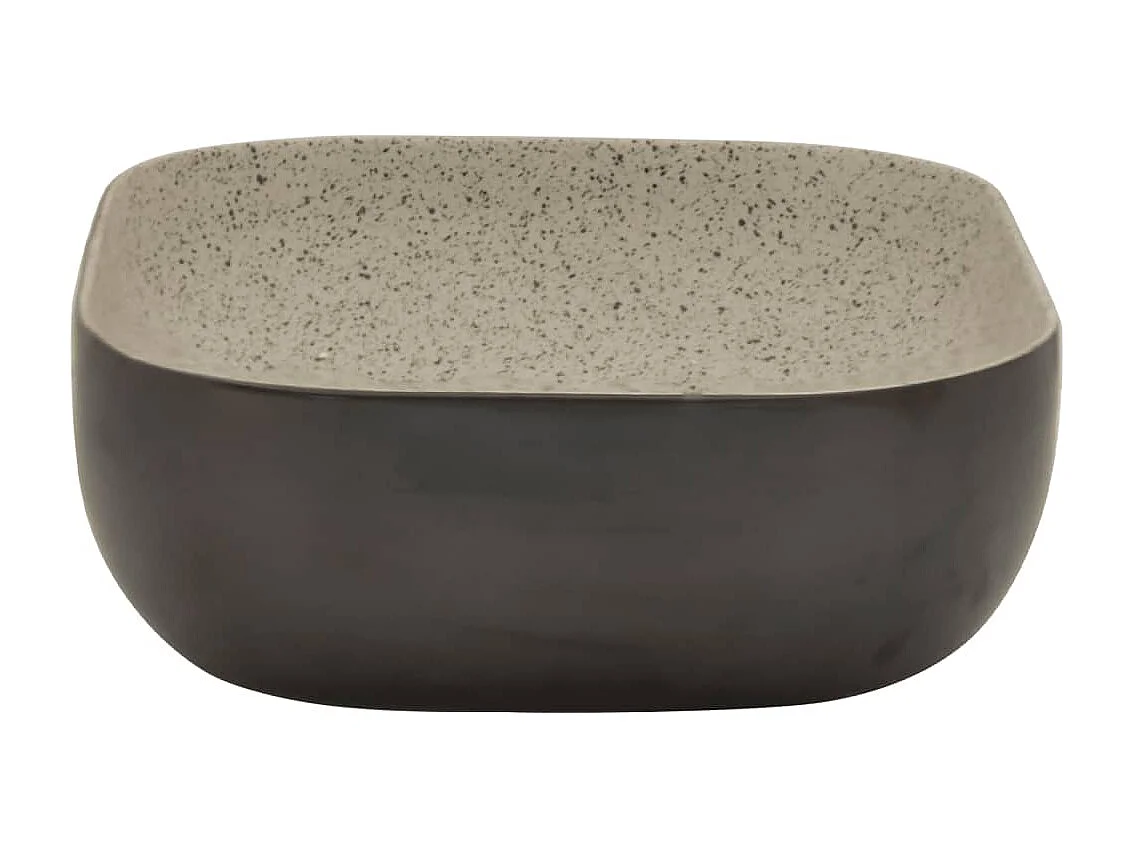 Lavabo sobre encimera rectangular gris/negro 48x37,5x13,5cm cerámica