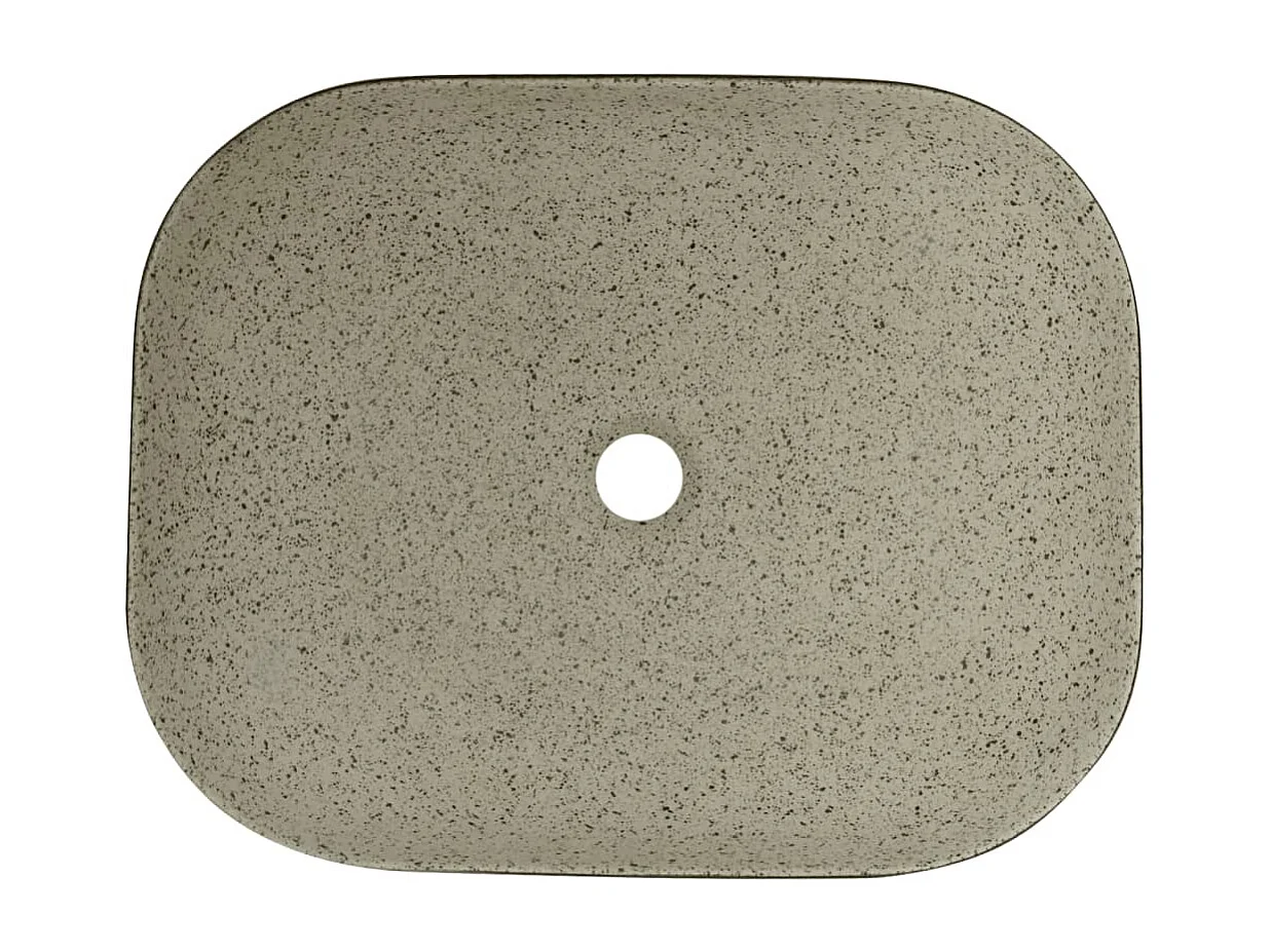 Lavabo sobre encimera rectangular gris/negro 48x37,5x13,5cm cerámica