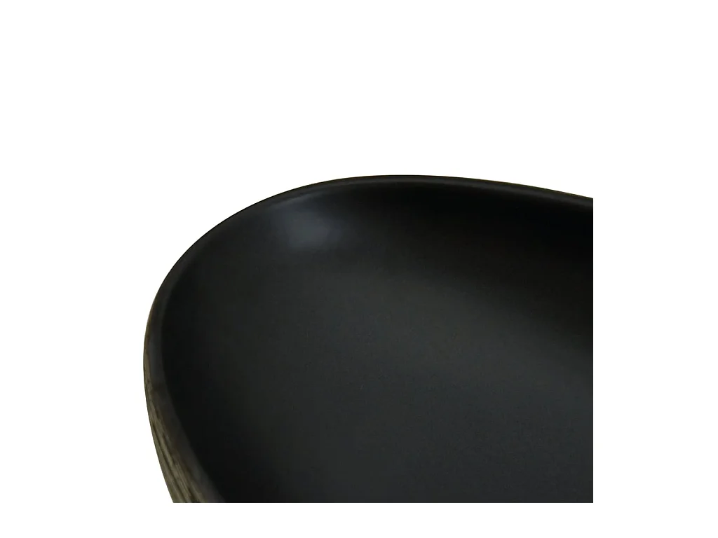 Lavabo da appoggio ovale grigio e nero 59x40x14 cm in ceramica