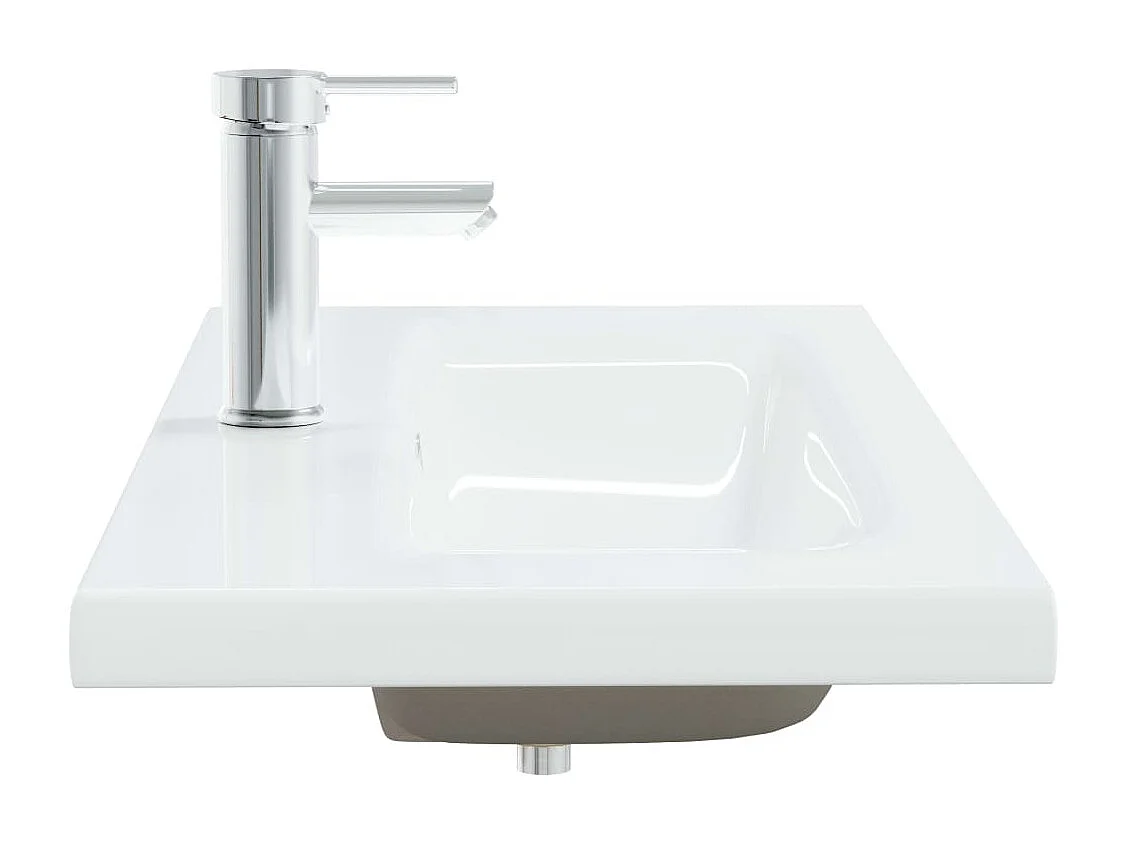 Lavello incasso con rubinetto 91x39x18 cm in ceramica bianca