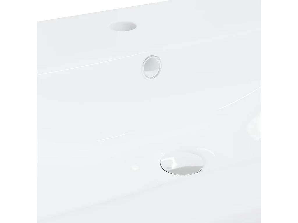 Lavello incasso con rubinetto 91x39x18 cm in ceramica bianca