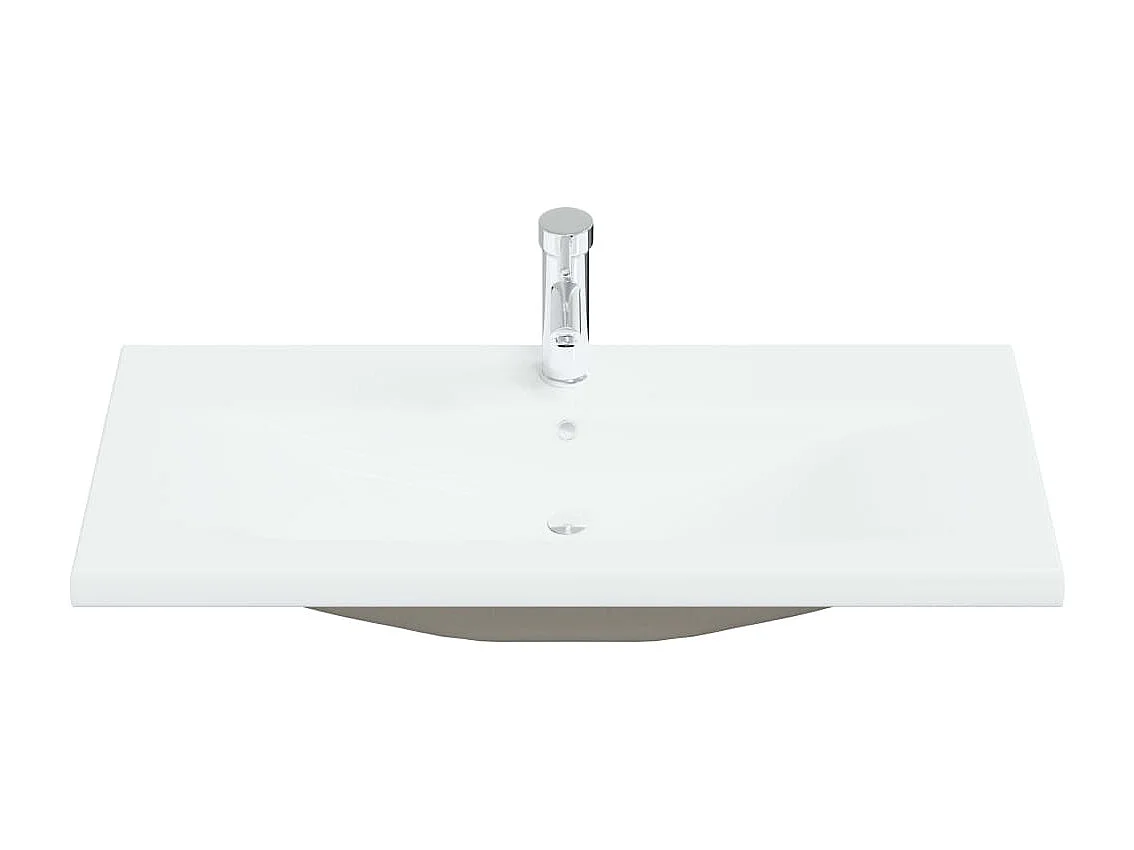 Pia embutida com torneira 91x39x18 cm cerâmica branca