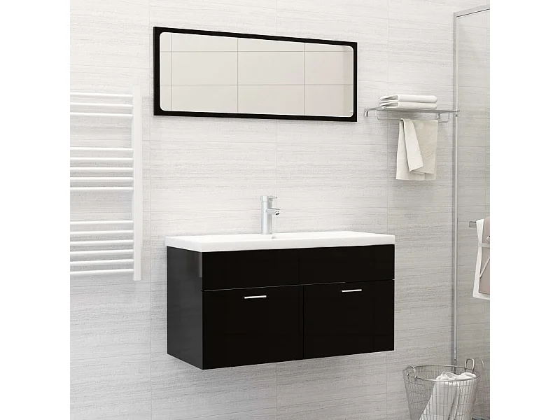 Lavello incasso con rubinetto 91x39x18 cm in ceramica bianca