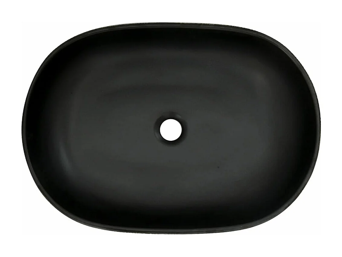 Lavabo da appoggio ovale nero e blu 59x40x14 cm in ceramica