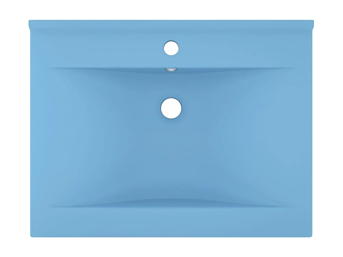Lavabo avec trou de robinet Bleu clair mat 60x46 cm Céramique