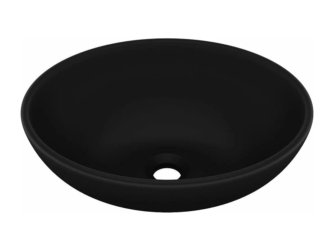 Lavabo ovale de luxe Noir mat 40x33 cm Céramique