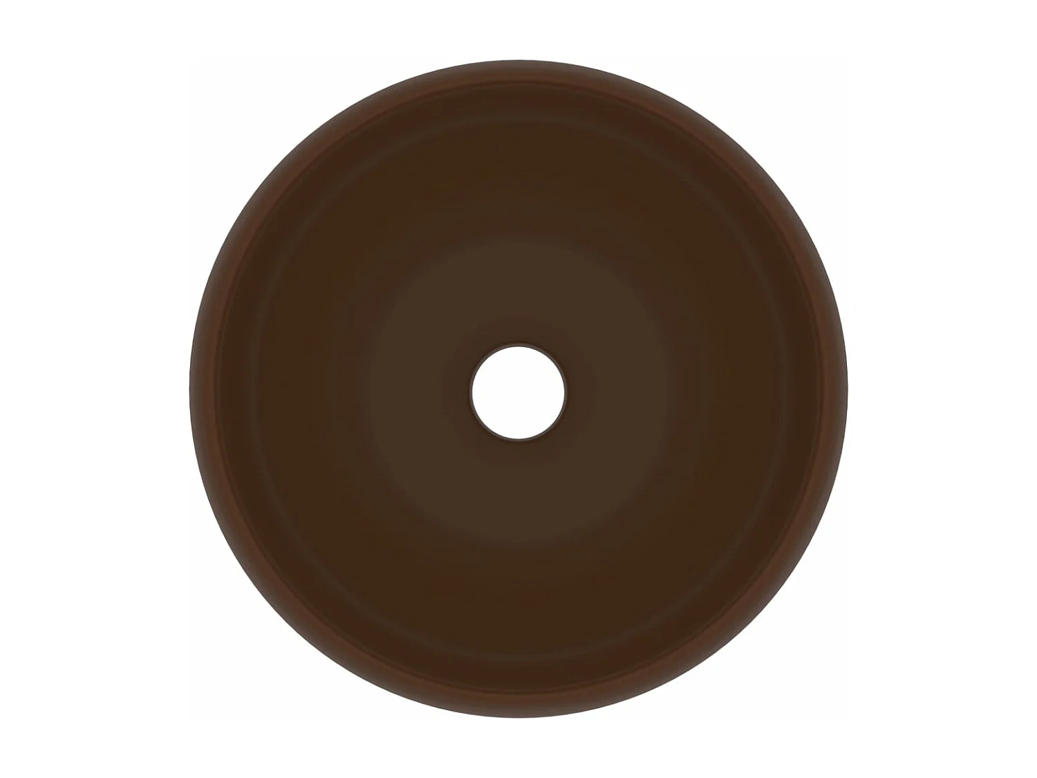 Fregadero redondo de lujo Marrón oscuro mate 40x15 cm Cerámica