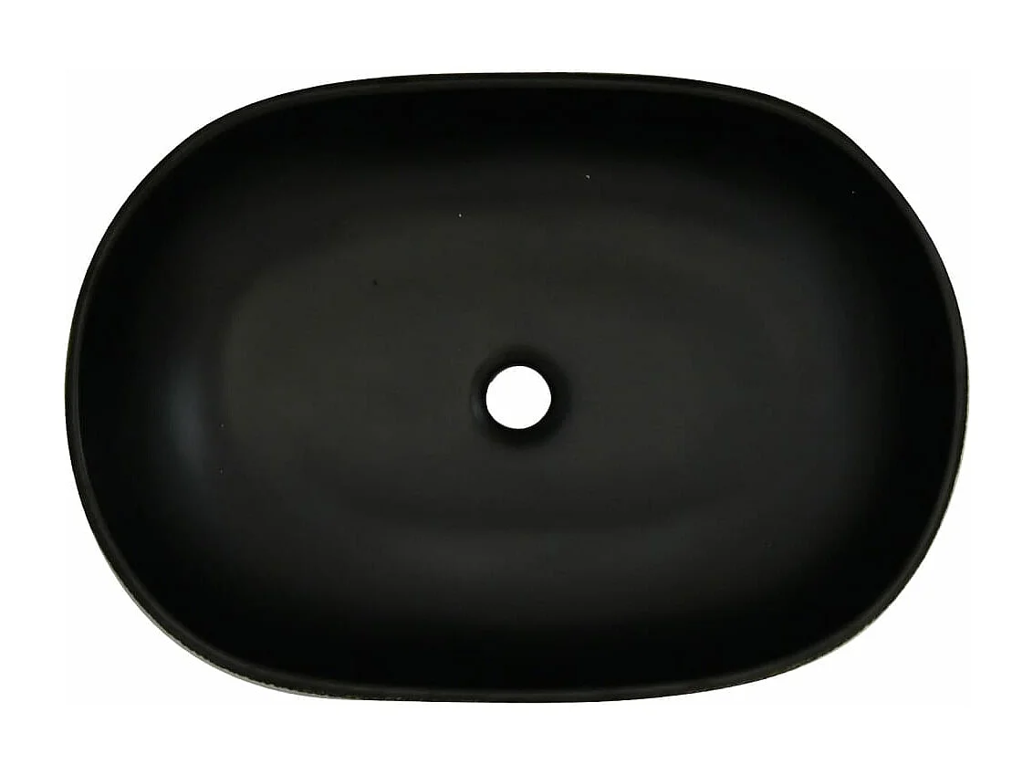 Vasque à poser gris et noir ovale 59x40x14 cm céramique