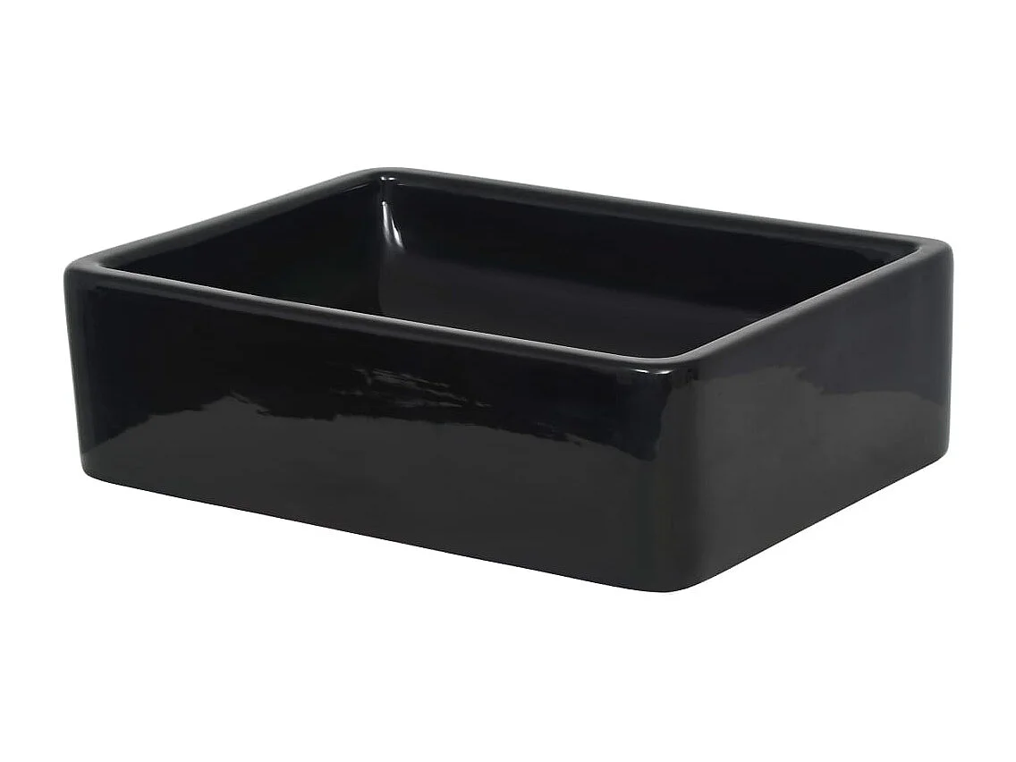Lavabo Céramique Rectangulaire Noir 41 x 30 x 12 cm