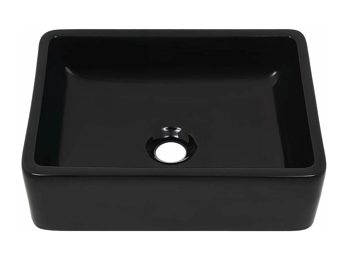 Lavabo Céramique Rectangulaire Noir 41 x 30 x 12 cm