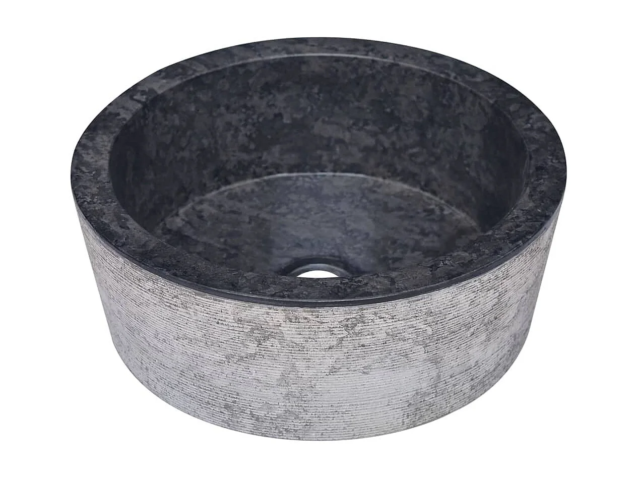 Lavabo Noir Ø40x15 cm Marbre