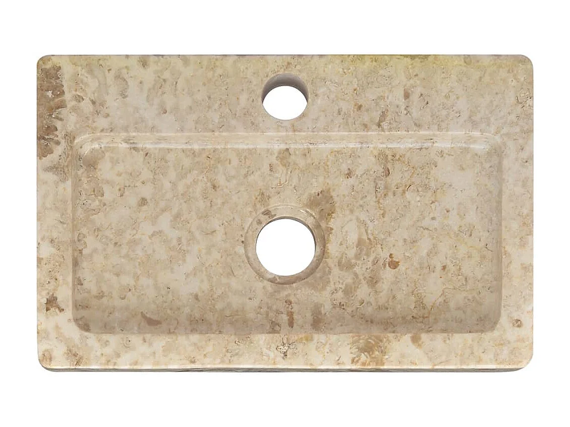 Lavabo mural crème 38x24x6,5 cm marbre