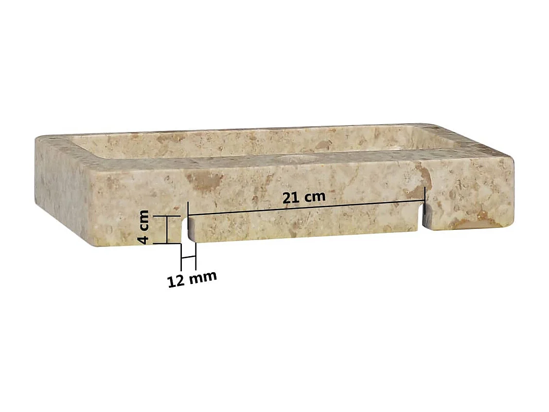 Lavabo mural crème 38x24x6,5 cm marbre
