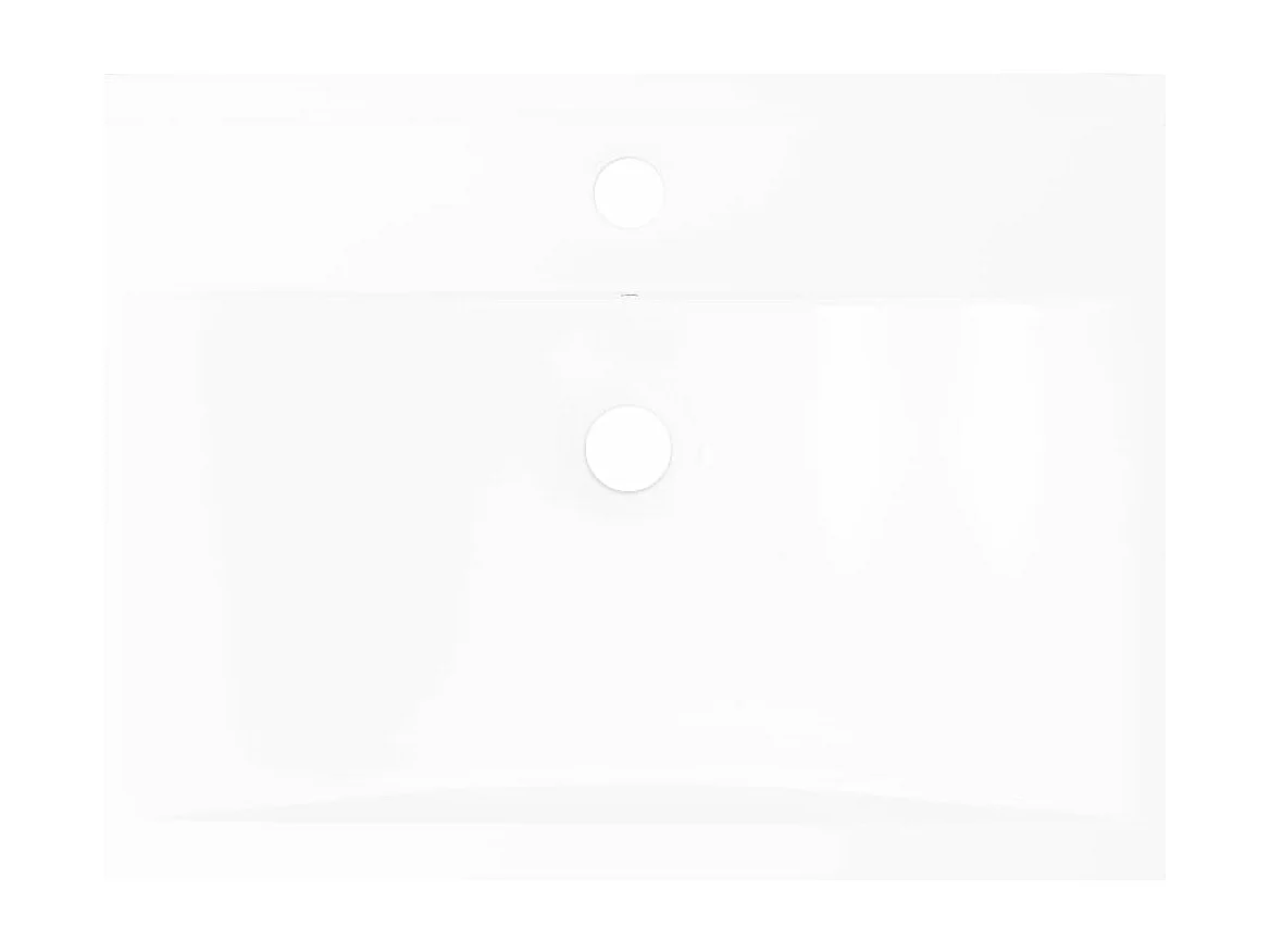 Lavatório de apoio retangular de cerâmica branco 60 x 46 cm