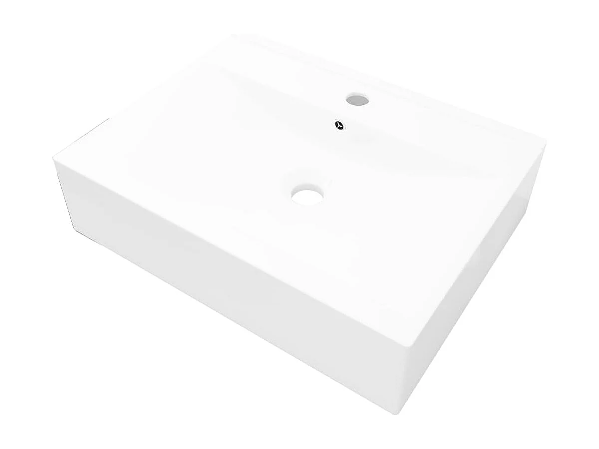 Vasque à poser en céramique Rectangulaire Blanche 60 x 46 cm