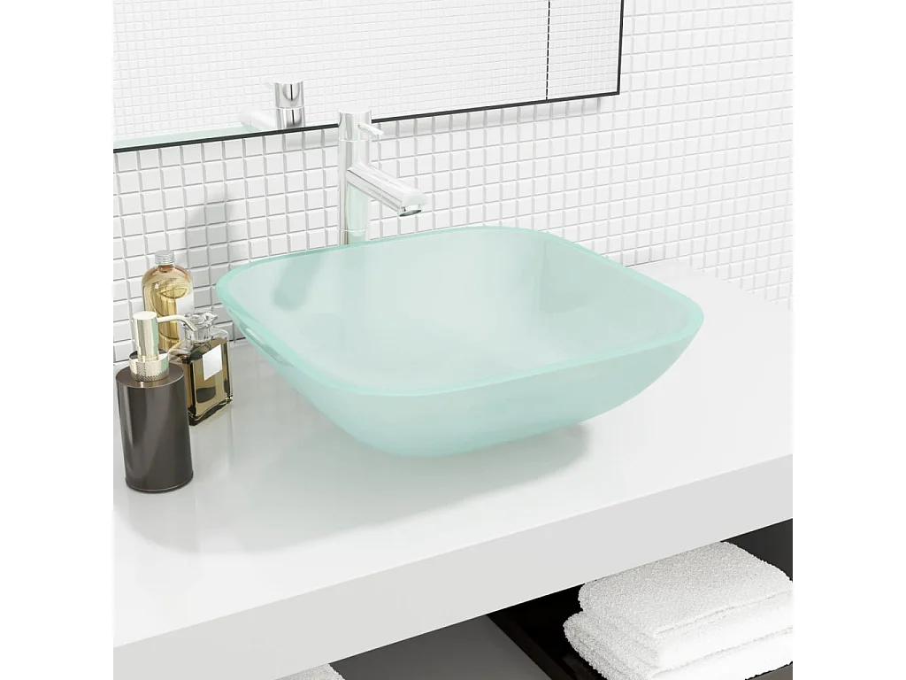 Lavabo in Vetro 42x42x14 cm Satinato